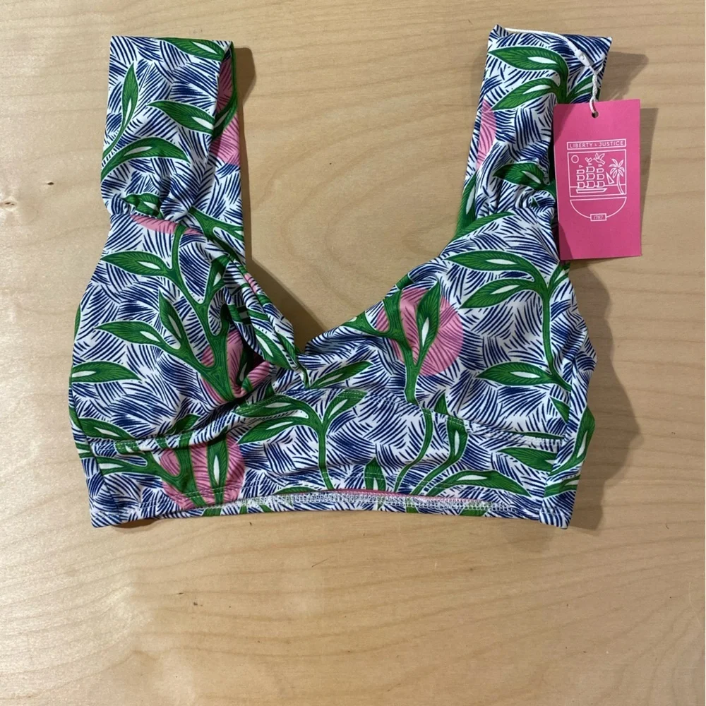 Liberty & Justice Tropical Print Bikini Top Medium (OO)